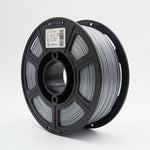 Standard PLA Silk Silver 1.75mm filament on a plastic spool